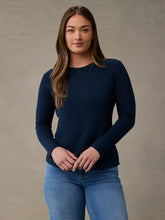 Women's Dark Navy Long Sleeve Crew