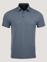 Navy + Wedgewood Striped Performance Cool Polo