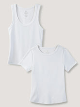 White Ribbed Tee & Tank 2-Pack