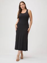 Black Ribbed Tank Dress