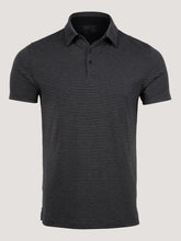 Black + Charcoal Striped Performance Cool Polo