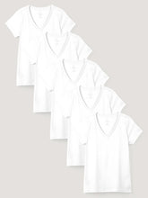 Women's V-Neck All White 5-Pack
