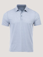 Wedgewood + White Striped Performance Cool Polo