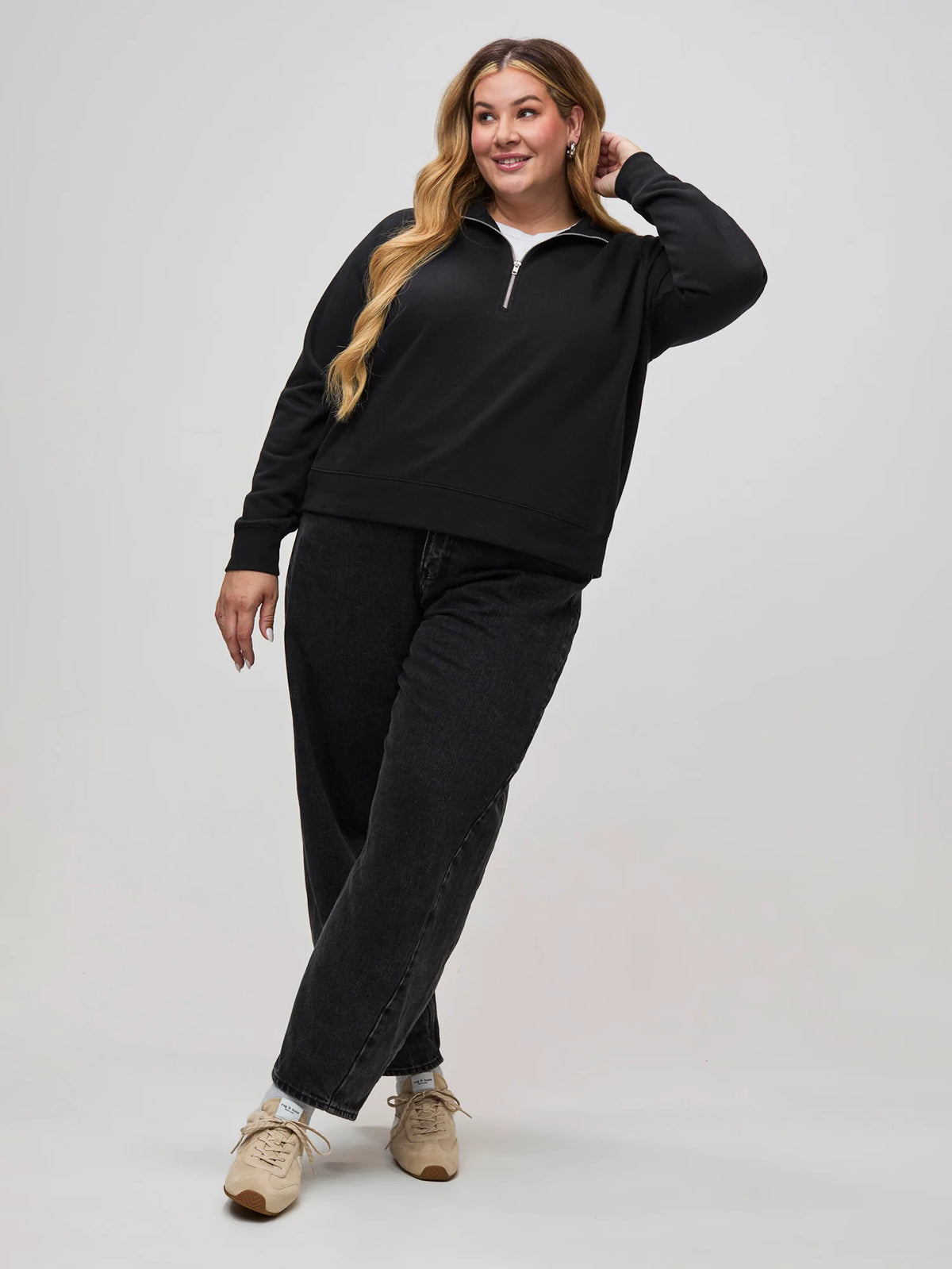 Women's Black Half Zip