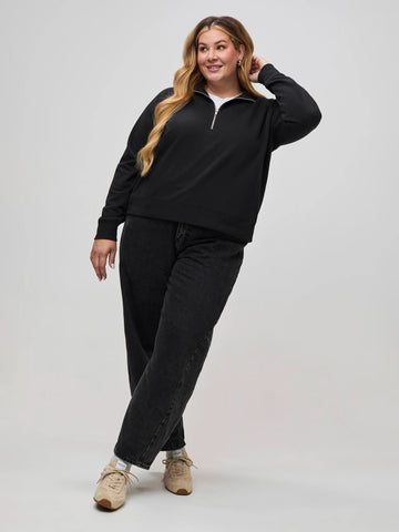 Women's Black Half Zip
