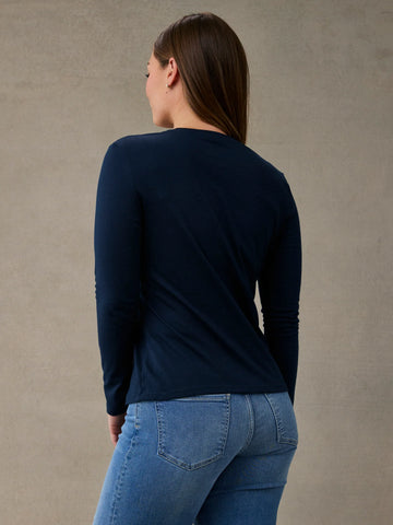 Women's Dark Navy Long Sleeve Crew