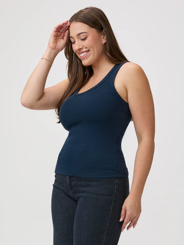 Dark Navy Ribbed Tank