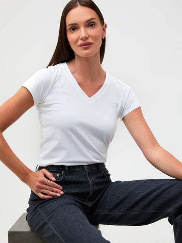 Women's V-Neck All White 5-Pack