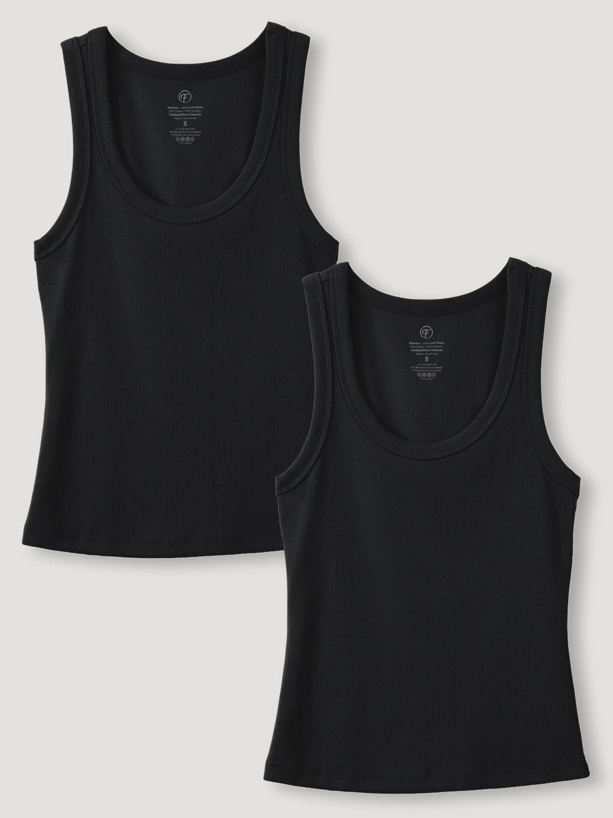 Black Ribbed Tank 2-Pack