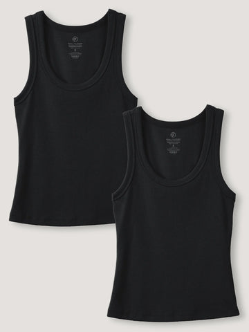 Black Ribbed Tank 2-Pack