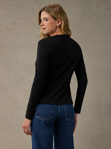 Women's Black Long Sleeve Crew