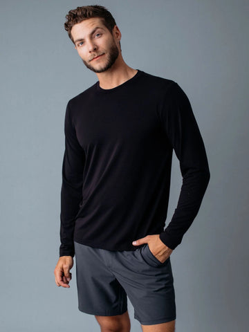Black Performance Long Sleeve Crew
