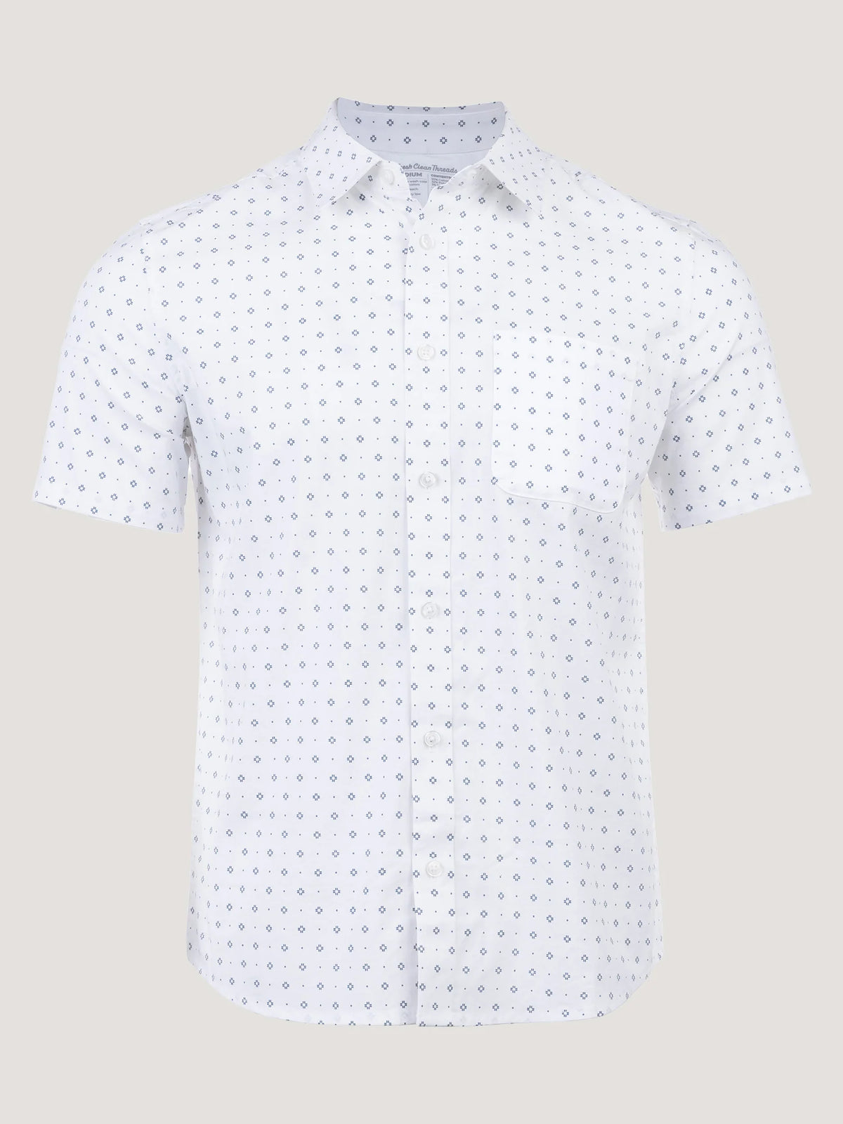White Print All Day Short Sleeve Shirt