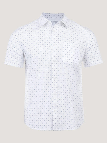 White Print All Day Short Sleeve Shirt