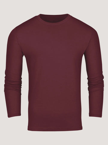 Burgundy Long Sleeve Crew Neck