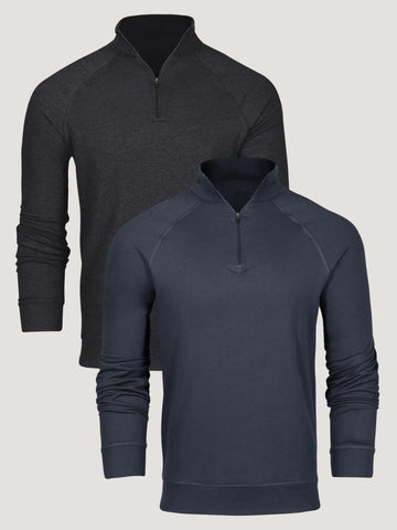 Odyssey Blue + Charcoal Quarter Zip 2-Pack
