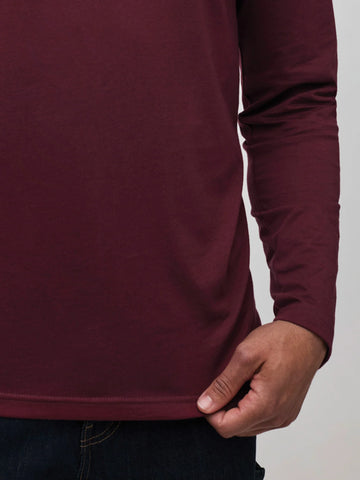 Burgundy Long Sleeve Crew Neck
