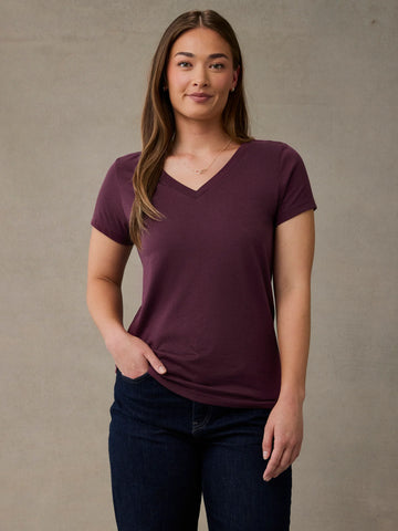 Merlot Everyday V-Neck Tee