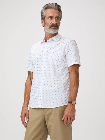 White Print All Day Short Sleeve Shirt