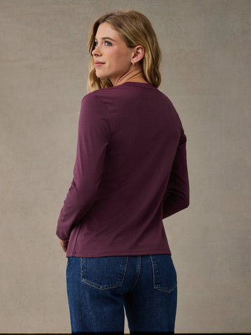 Women's Merlot Long Sleeve Crew