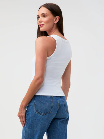 White Ribbed Tank