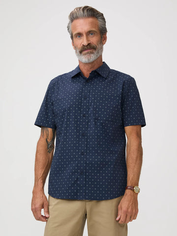 Navy Print All Day Short Sleeve Shirt