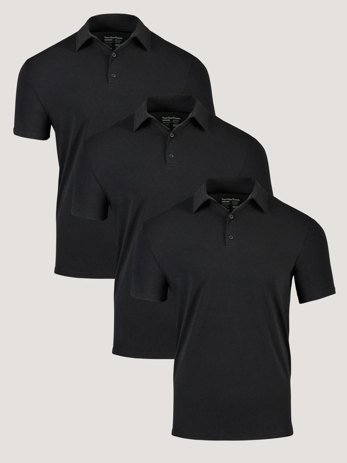 All Black Performance Cool Polo 3-Pack