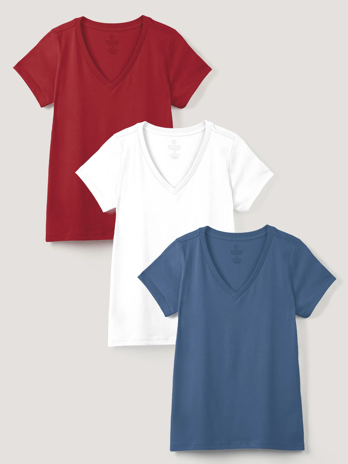 Red, White, and Blue Everyday V-Neck 3-Pack