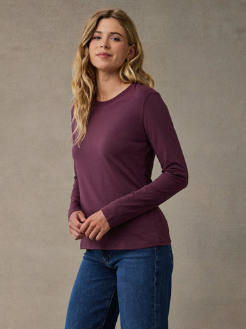 Women's Merlot Long Sleeve Crew
