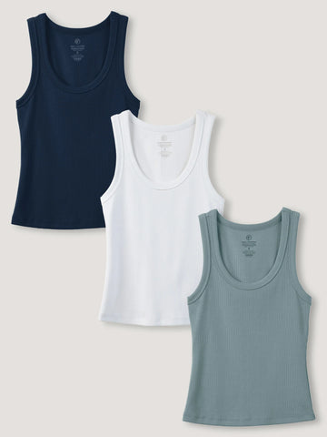 Ribbed Tank Cool Tones 3-Pack