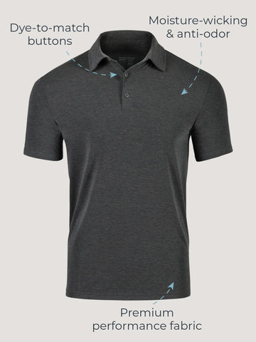 All Black Performance Cool Polo 3-Pack