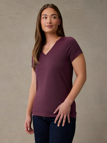 Merlot Everyday V-Neck Tee