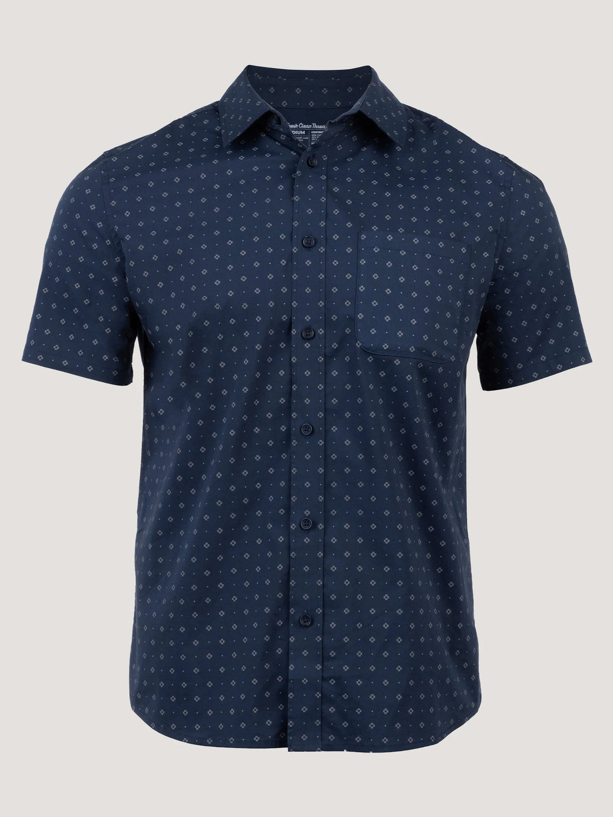 Navy Print All Day Short Sleeve Shirt